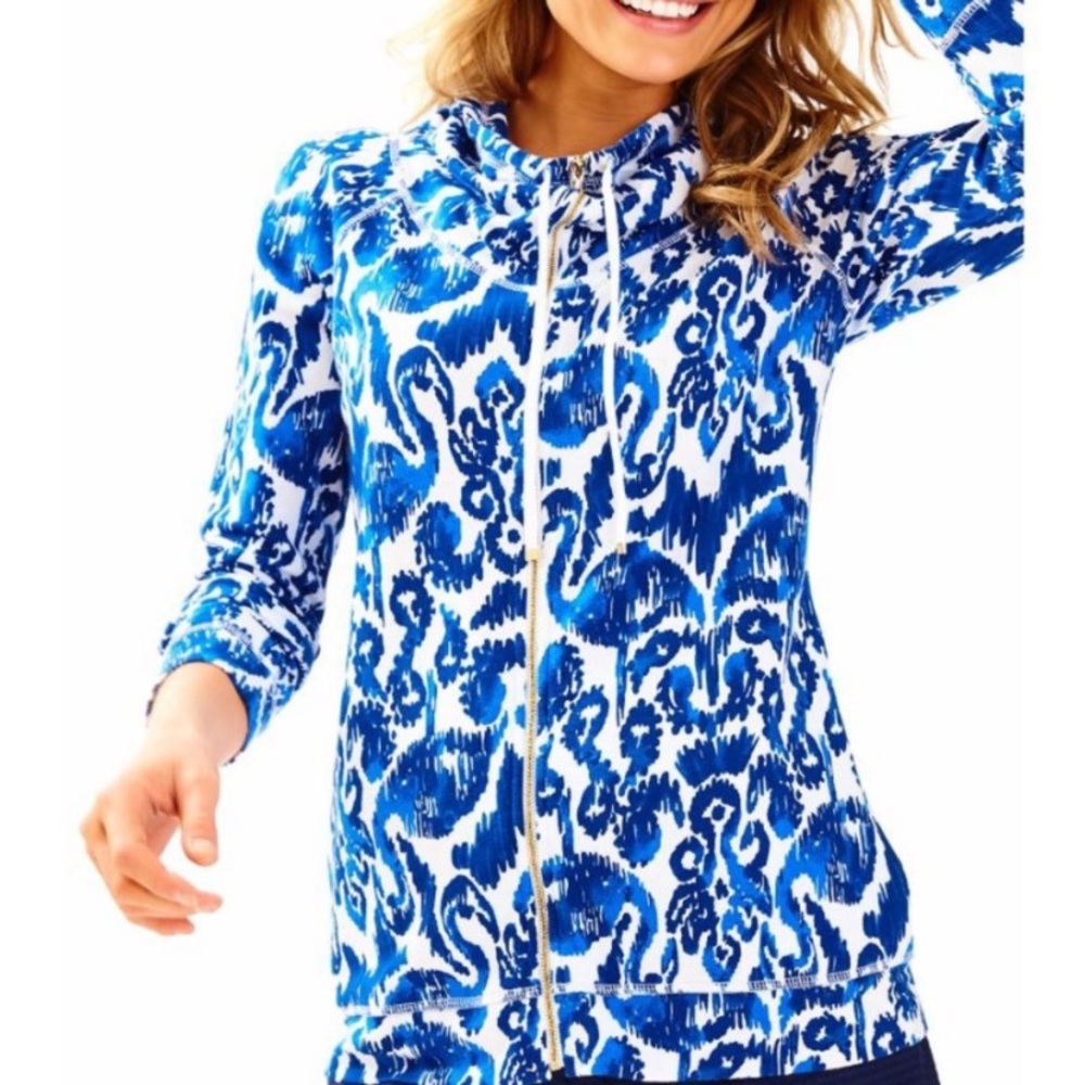 Lilly Pulitzer Angela jacket XS Blue white RARE Excellent Condition HTF Pelican - Picture 6 of 15